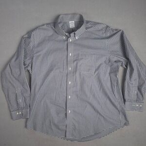 Brooks Brothers XXL Slim Fit Non Iron Gingham Checkered Button Down Shirt Mens